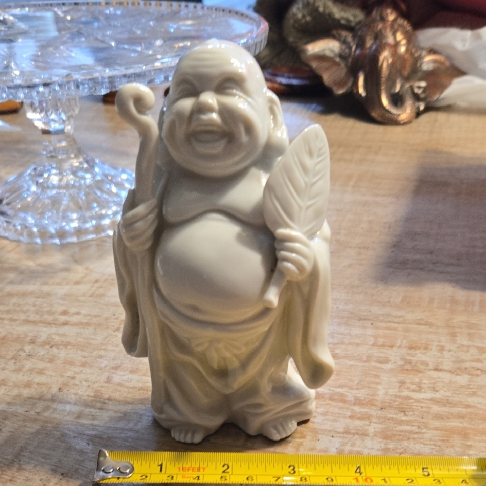 Source Unknown White Laughing Buddha Figurine